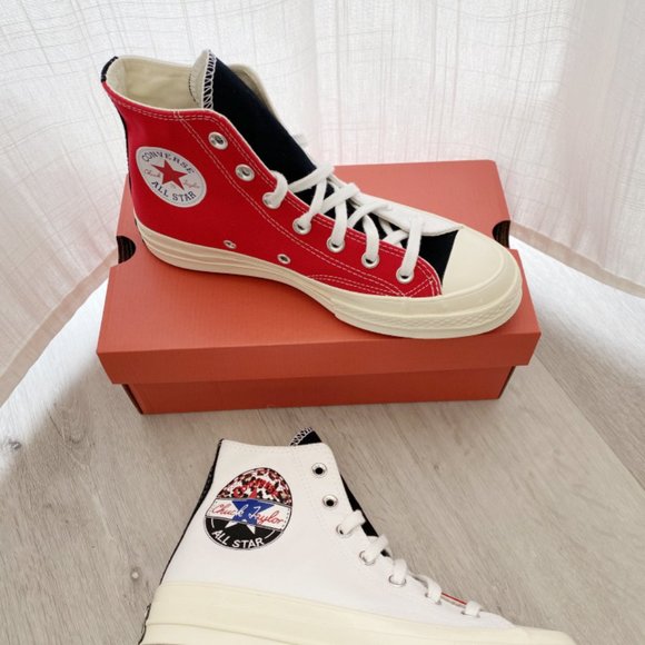 Converse Red and White High-Top Sneakers - Picture 2 of 7